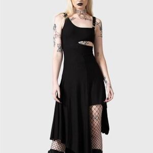 Killstar Black Asymmetrical Dress